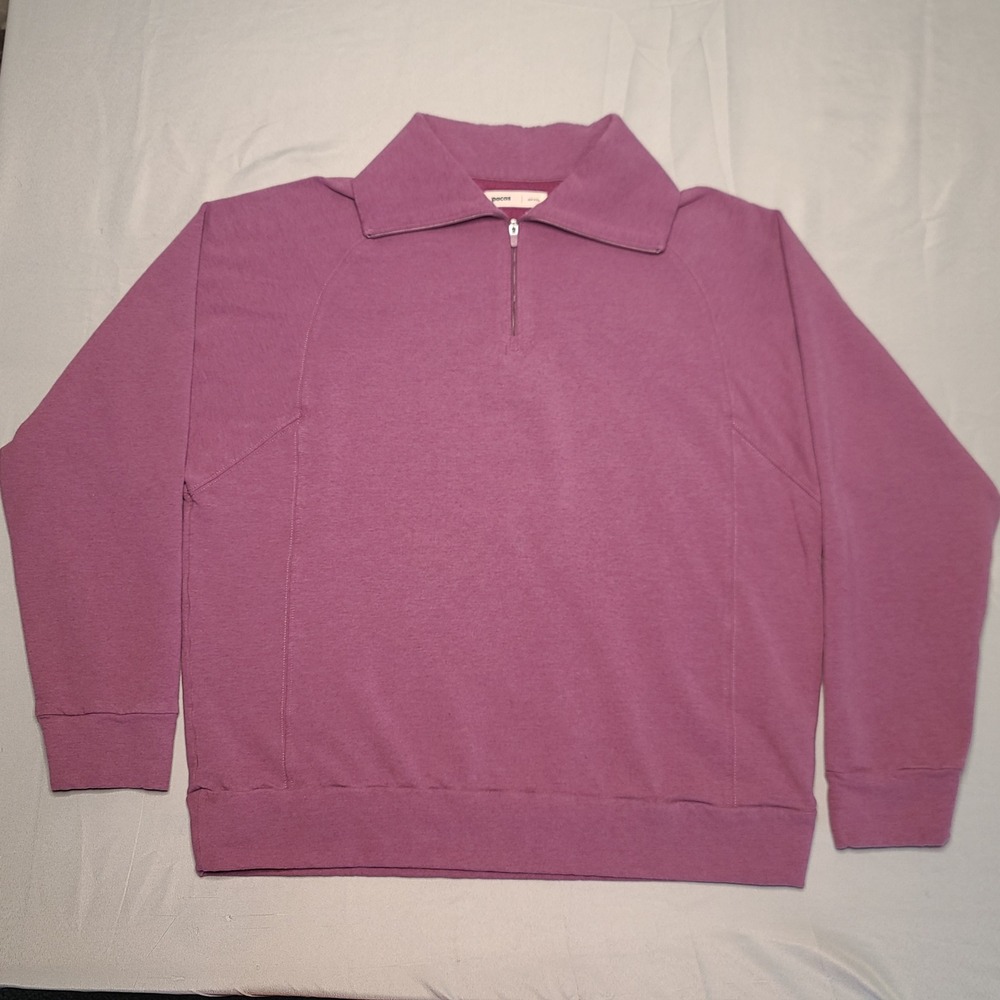 Pacas Quarter Zip Pullover Womens Size L Purple Alpaca Blend Raglan Sweatshirt